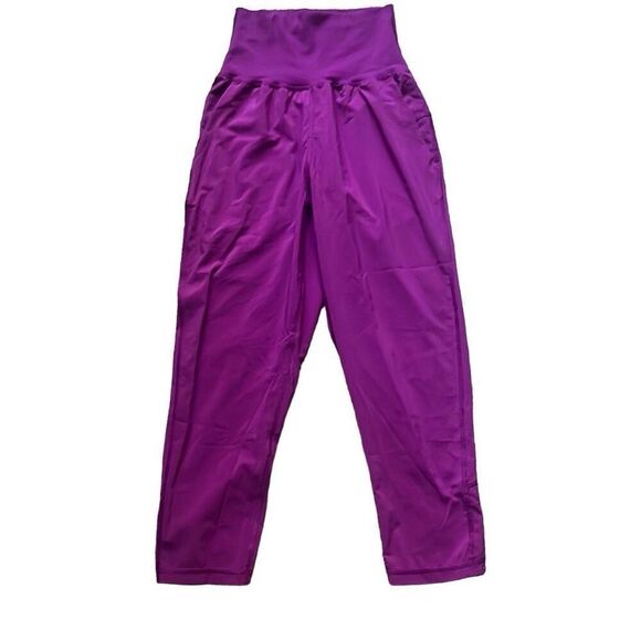 Lululemon Purple Tranquil High Waist Crop Casual Pants Pockets Sz 2 Athleisure - Picture 2 of 11